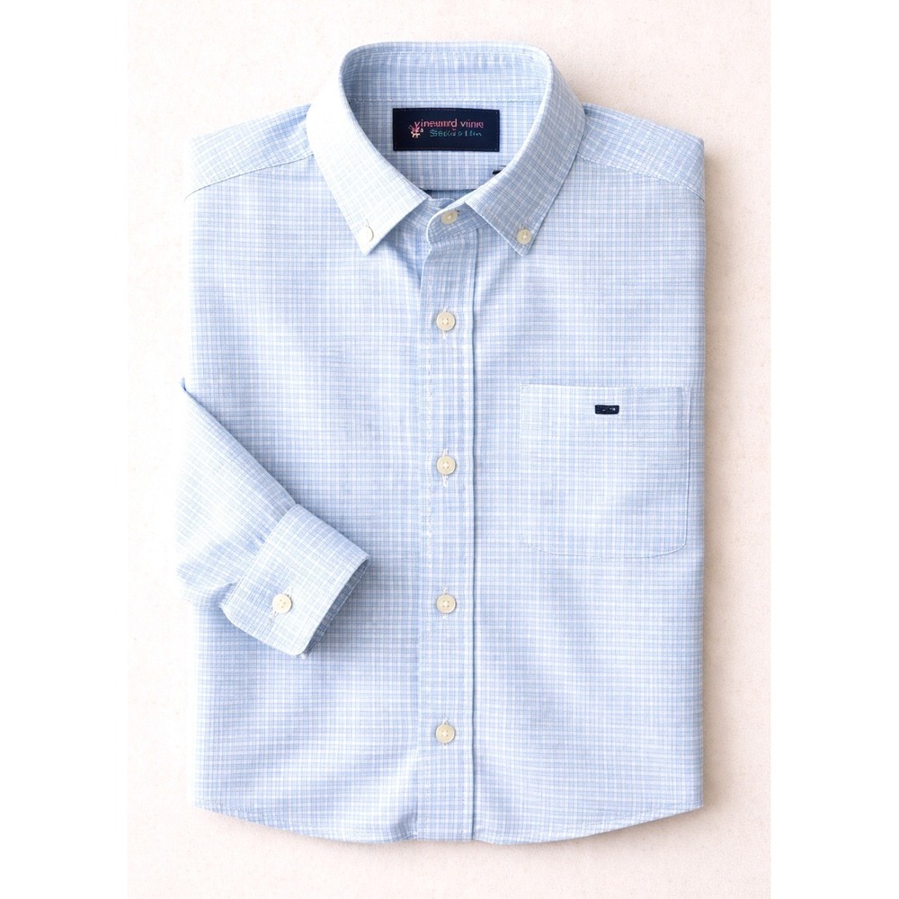 Vineyard Vines Light Blue Windowpane Button-Down Shirt